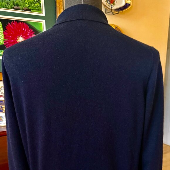 Brunello Cucinelli Mens Virgin Wool/Cashmere Knit Polo Navy Size 48 EU, 1350$RT - Picture 4 of 15